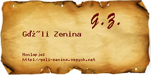 Gáli Zenina névjegykártya
